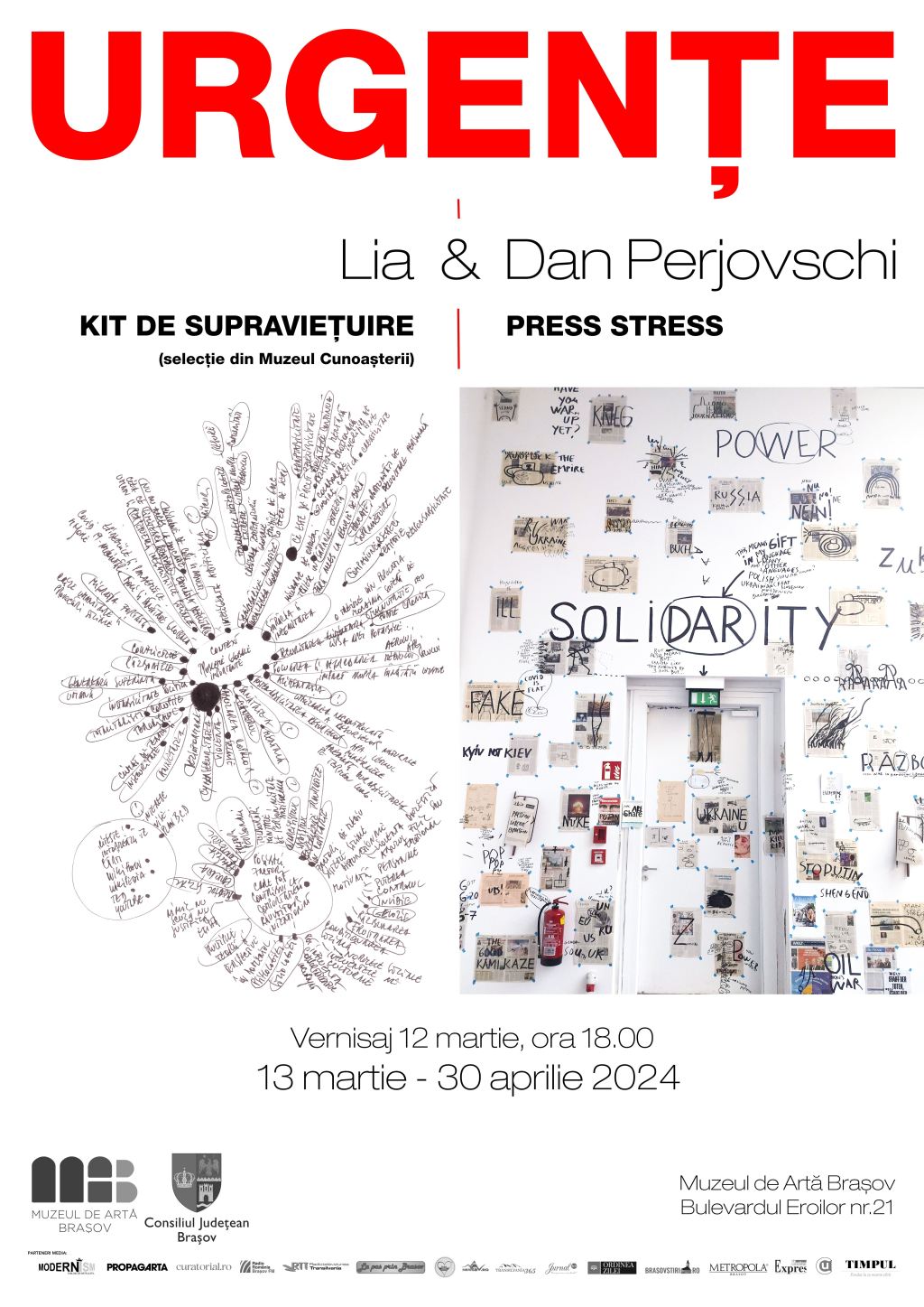 Expoziție la Muzeul de Artă Brașov-Lia și Dan Perjovschi într-un dublu solo&nbsp;show